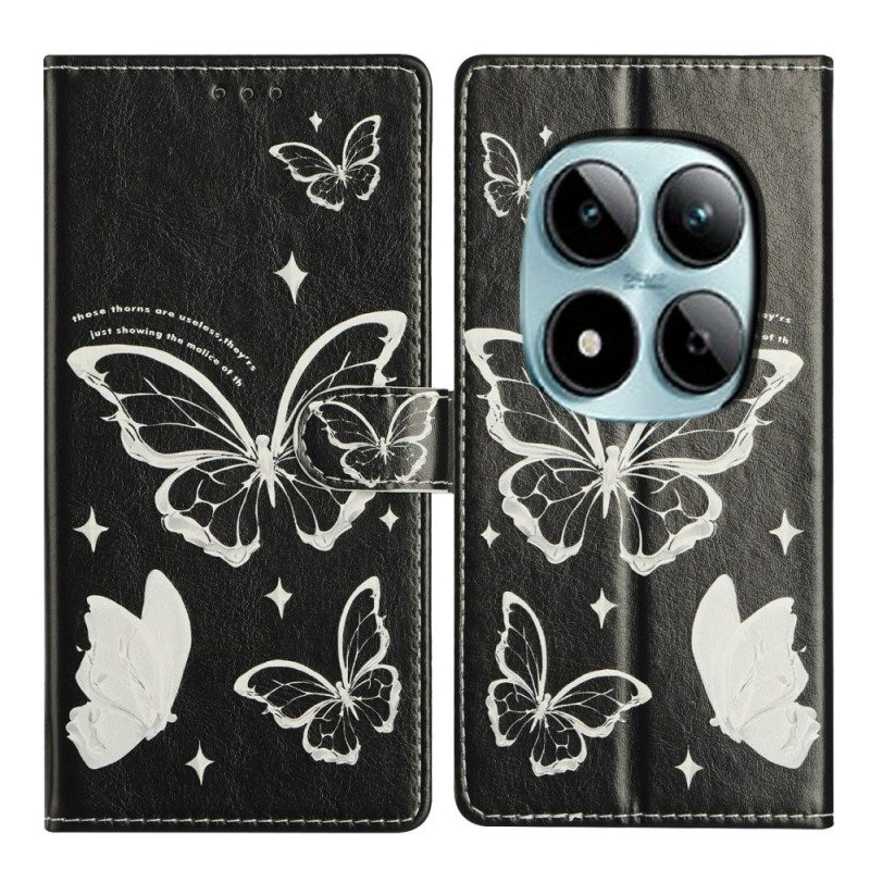 Kotelot Xiaomi Redmi Note 15 Pro Plus 5g Mustavalkoiset Perhoset