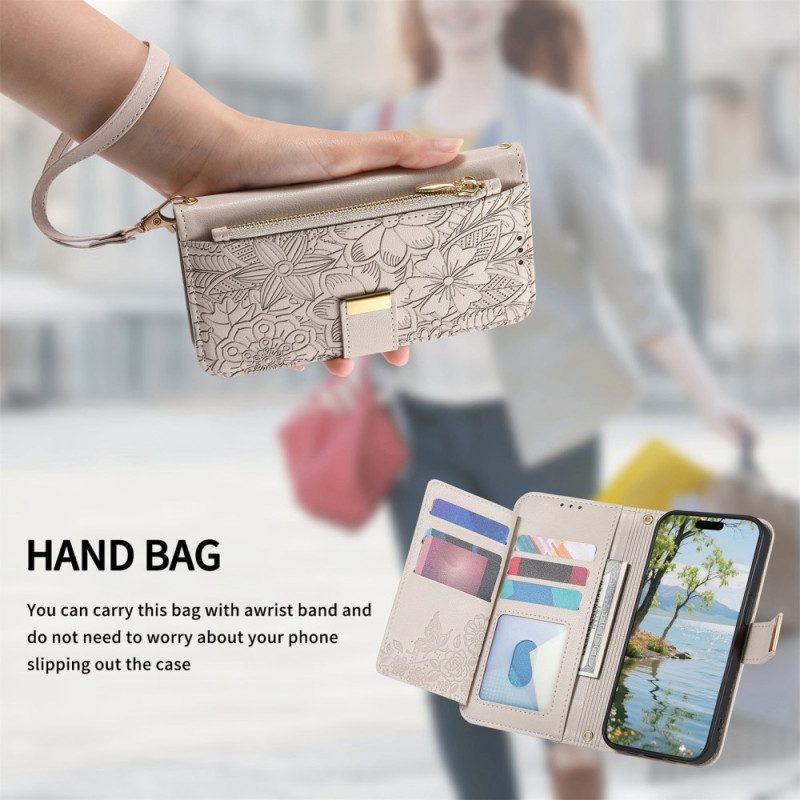 Kotelot Xiaomi Redmi Note 15 Pro Plus 5g Puhelinkuoret Kukkakuvio Ja Vetoketjullinen Tasku