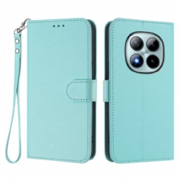 Kotelot Xiaomi Redmi Note 15 Pro Plus 5g Yksivärinen Nahkakuvio Hihna