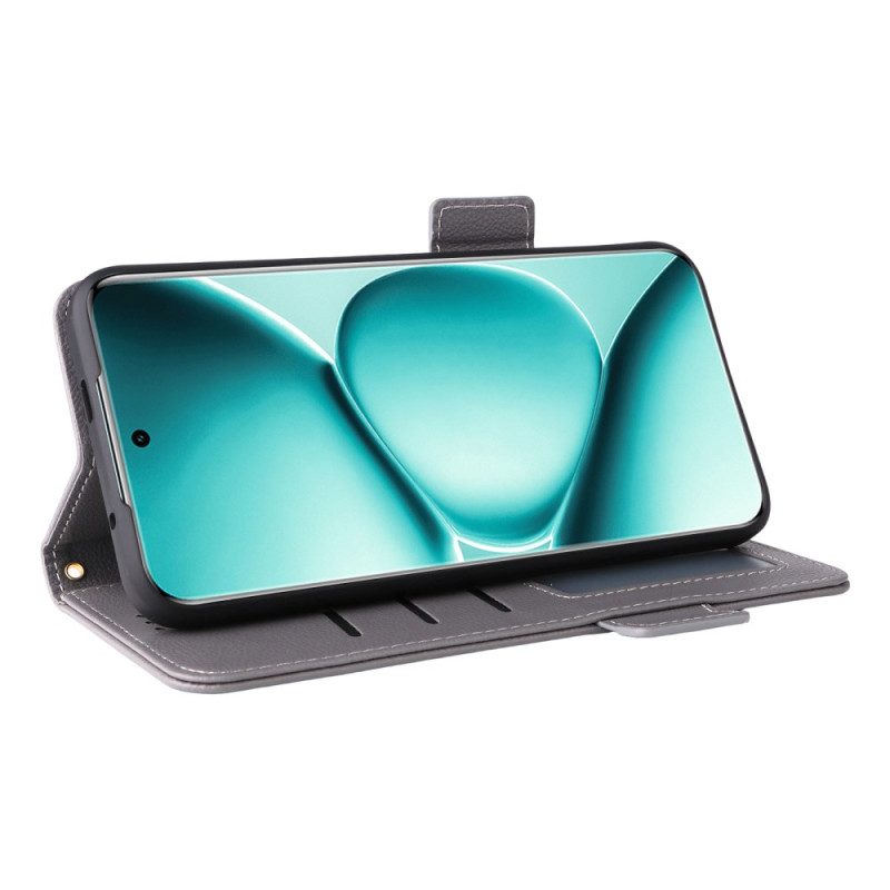 Nahkakotelo Xiaomi Redmi Note 15 Pro Plus 5g Litsi-keinonahka Hihnalla