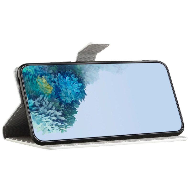 Nahkakotelo Xiaomi Redmi Note 15 Pro Plus 5g Perhosia Valkoisella Taustalla