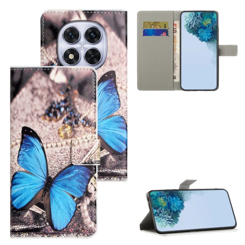 Nahkakotelo Xiaomi Redmi Note 15 Pro Plus 5g Sininen Perhonen