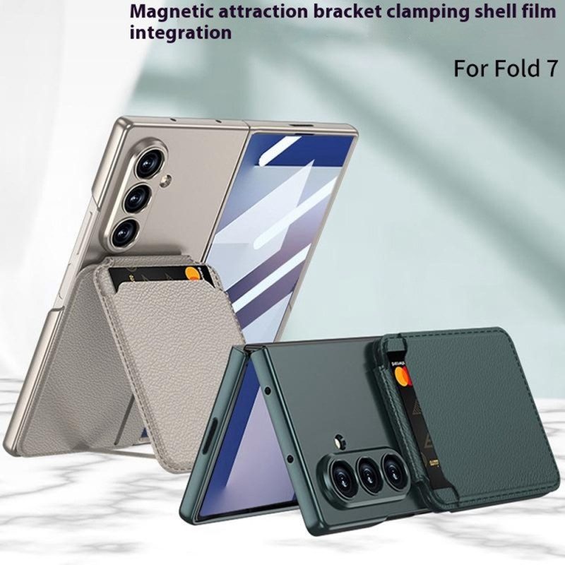 Kuori Samsung Galaxy Z Fold 7 Irrotettava Korttikotelo Ja Integroitu Jalusta