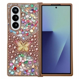 Kuori Samsung Galaxy Z Fold 7 Strassilla Koristeltu Perhonen