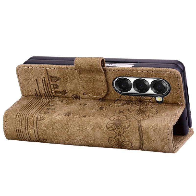 Nahkakotelo Samsung Galaxy Z Fold 7 Kissanäkymä