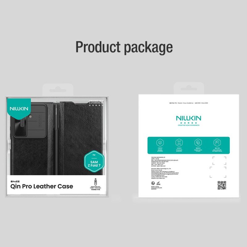 Nahkakotelo Samsung Galaxy Z Fold 7 Puhelinkuoret Qin Pro -sarja Nillkin
