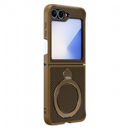 Case Samsung Galaxy Z Flip 7 Fe Puhelinkuoret Hiilikuitumuotoilu Magneettijalustalla