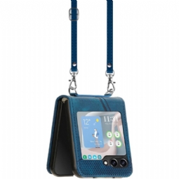 Kuori Samsung Galaxy Z Flip 7 Fe Geometrinen Kuvio Olkahihnalla