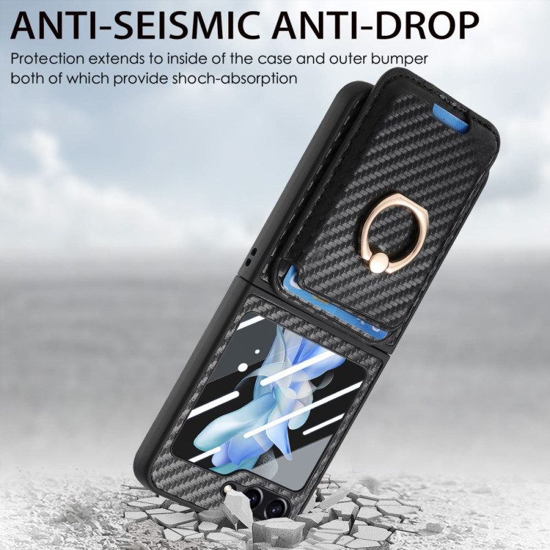 Kuori Samsung Galaxy Z Flip 7 Fe Hiilikuituinen Korttikotelo