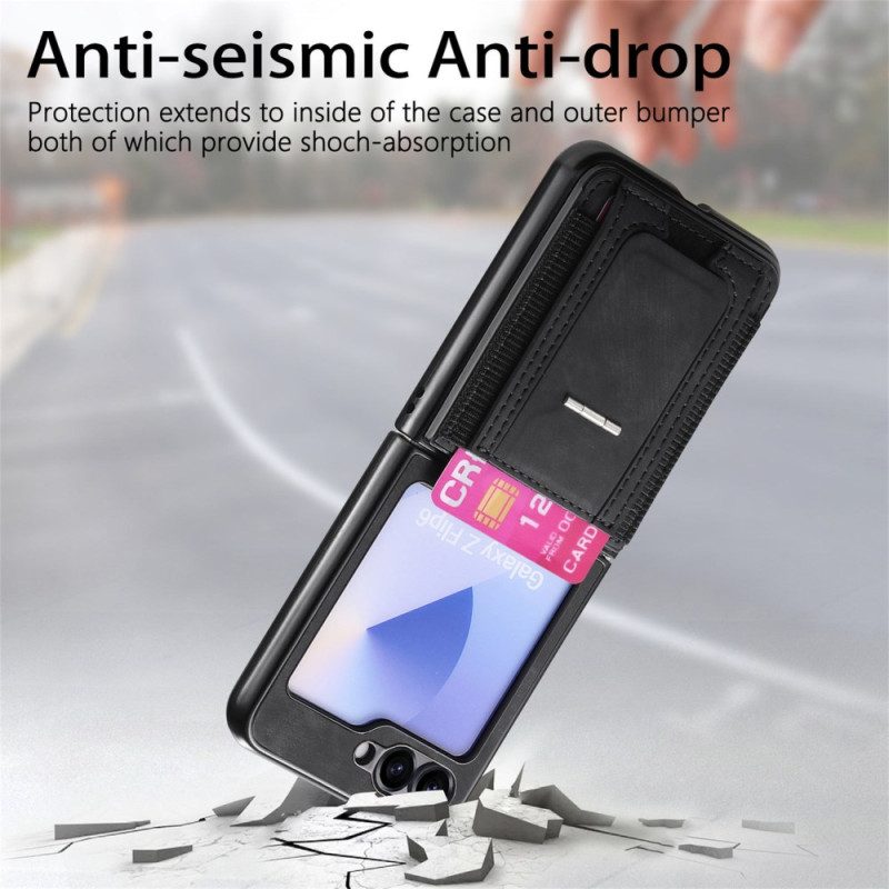 Kuori Samsung Galaxy Z Flip 7 Fe Jalusta Ja Korttipidike