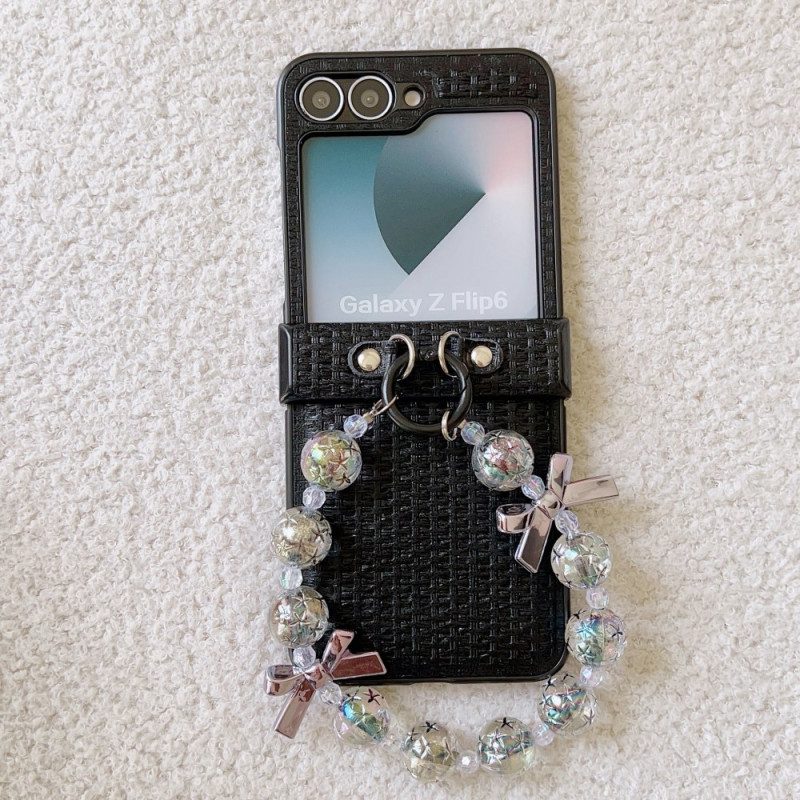 Kuori Samsung Galaxy Z Flip 7 Fe Keinonahkainen Ja Uniikki Rannehihna Suojakuori