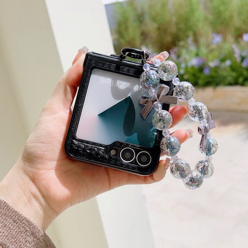 Kuori Samsung Galaxy Z Flip 7 Fe Keinonahkainen Ja Uniikki Rannehihna Suojakuori