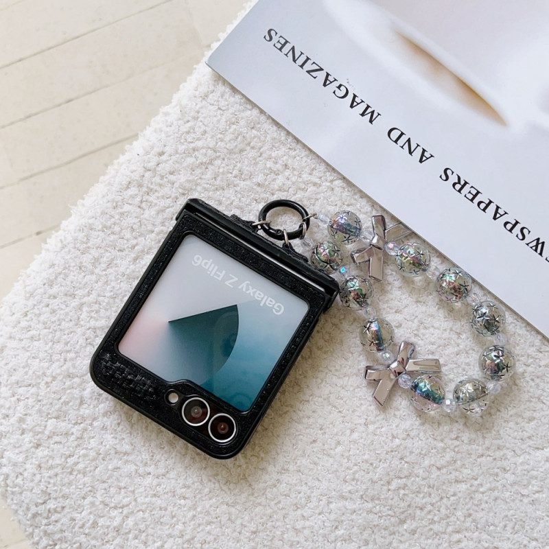 Kuori Samsung Galaxy Z Flip 7 Fe Keinonahkainen Ja Uniikki Rannehihna Suojakuori