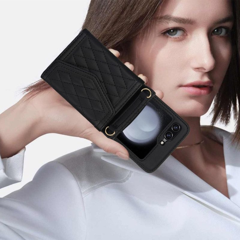 Kuori Samsung Galaxy Z Flip 7 Fe Korttiteline Olkahihna Ja Kaulanauha