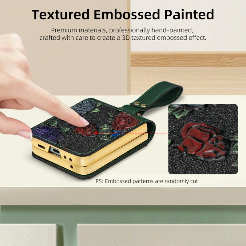 Kuori Samsung Galaxy Z Flip 7 Fe Kukkakuvioinen Olkahihna
