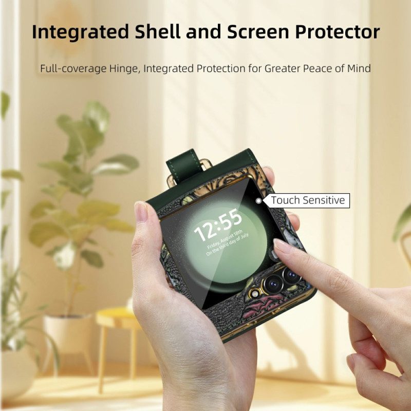 Kuori Samsung Galaxy Z Flip 7 Fe Kukkakuvioinen Olkahihna