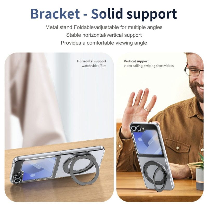 Kuori Samsung Galaxy Z Flip 7 Fe Magneettinen Jalusta Ja Hd-näytönsuoja