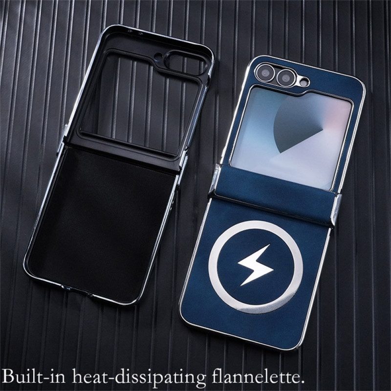 Kuori Samsung Galaxy Z Flip 7 Fe Magsafe-yhteensopiva Nahkaefekti