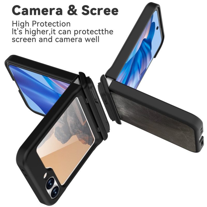 Kuori Samsung Galaxy Z Flip 7 Fe Nahkakuvio Jalustalla