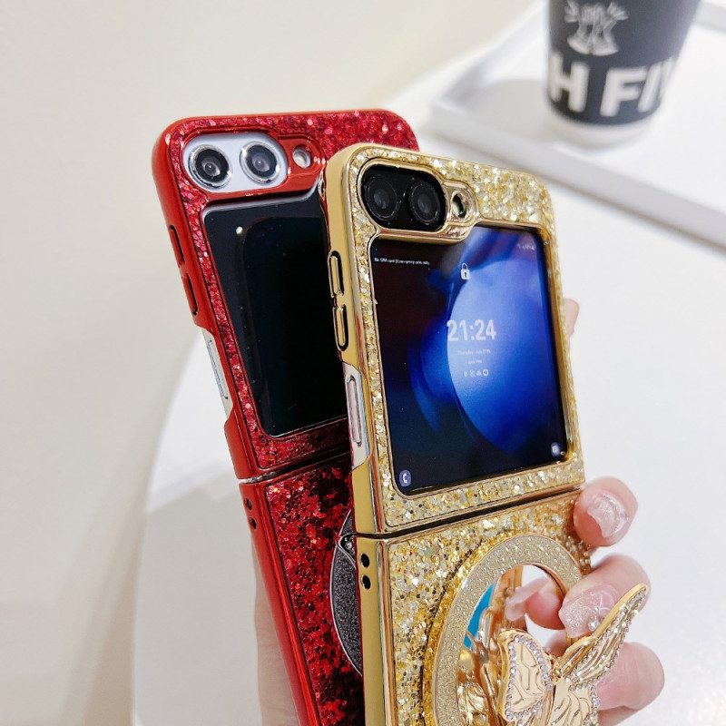 Kuori Samsung Galaxy Z Flip 7 Fe Strassilla Koristeltu Perhosjalusta