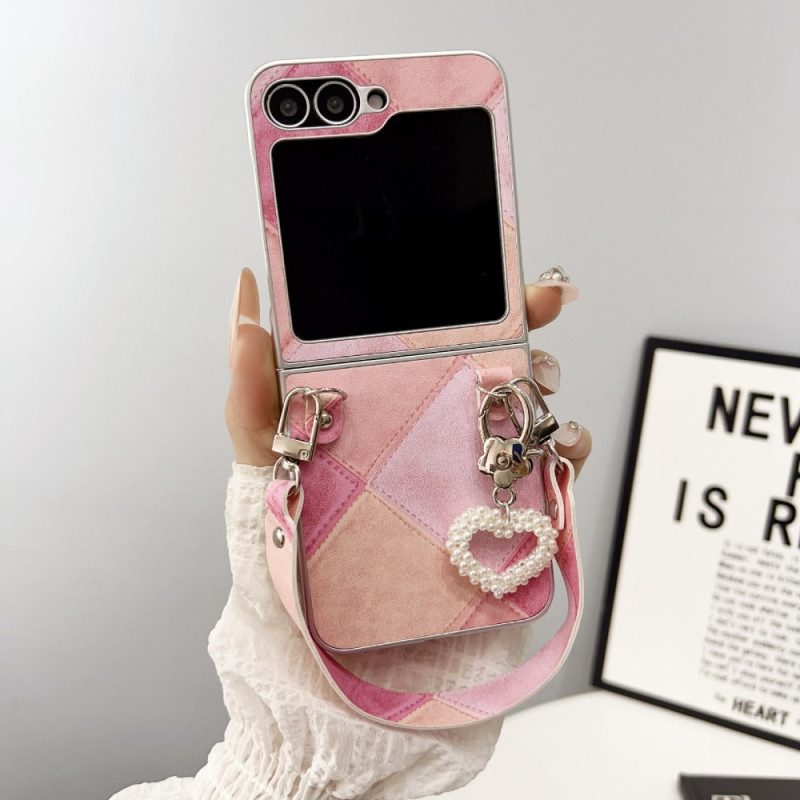 Kuori Samsung Galaxy Z Flip 7 Fe Timanttikuvio Hihnalla