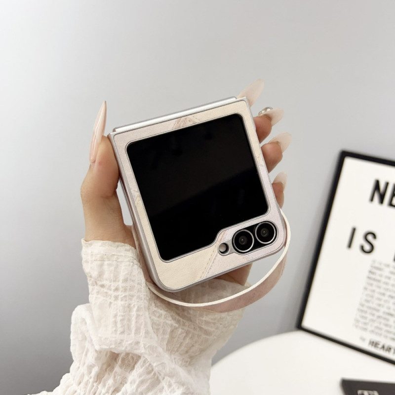 Kuori Samsung Galaxy Z Flip 7 Fe Timanttikuvio Hihnalla