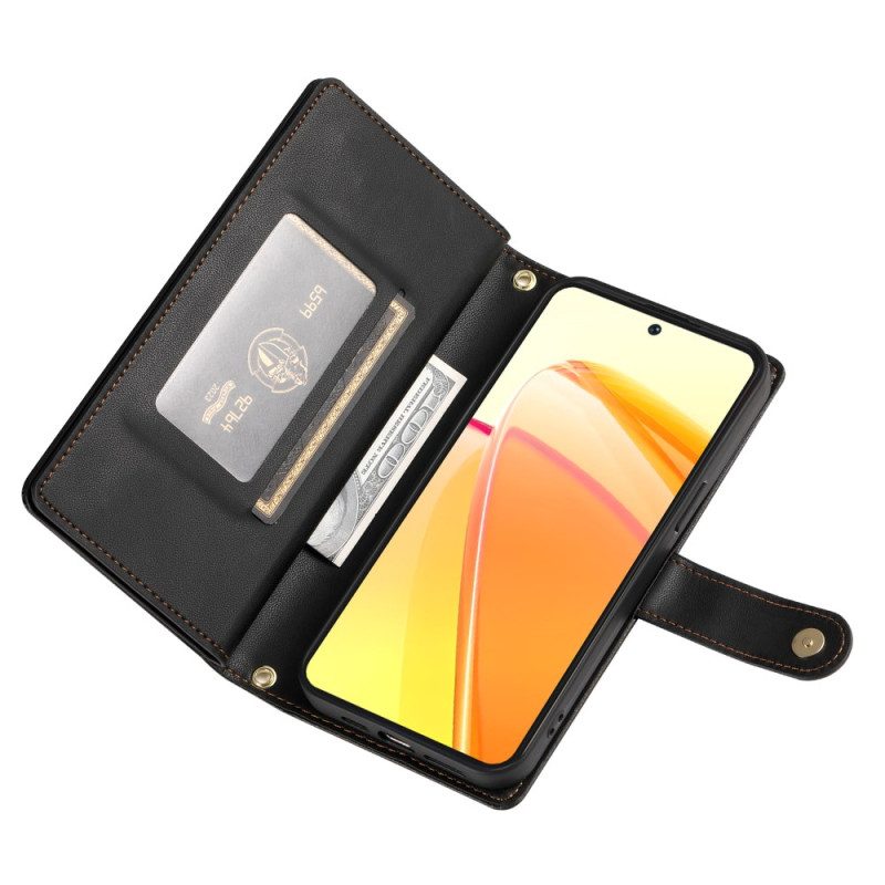 Kotelot Oppo Reno 14f 5g Lompakko Hihnalla Ja Olkahihnalla Suojakuori