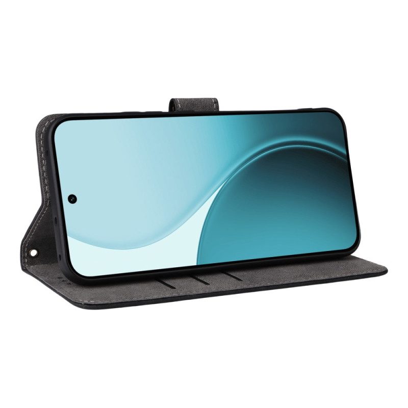 Kotelot Oppo Reno 14f 5g Rfid-suojattu Mokkanahkakuvio Hihnalla