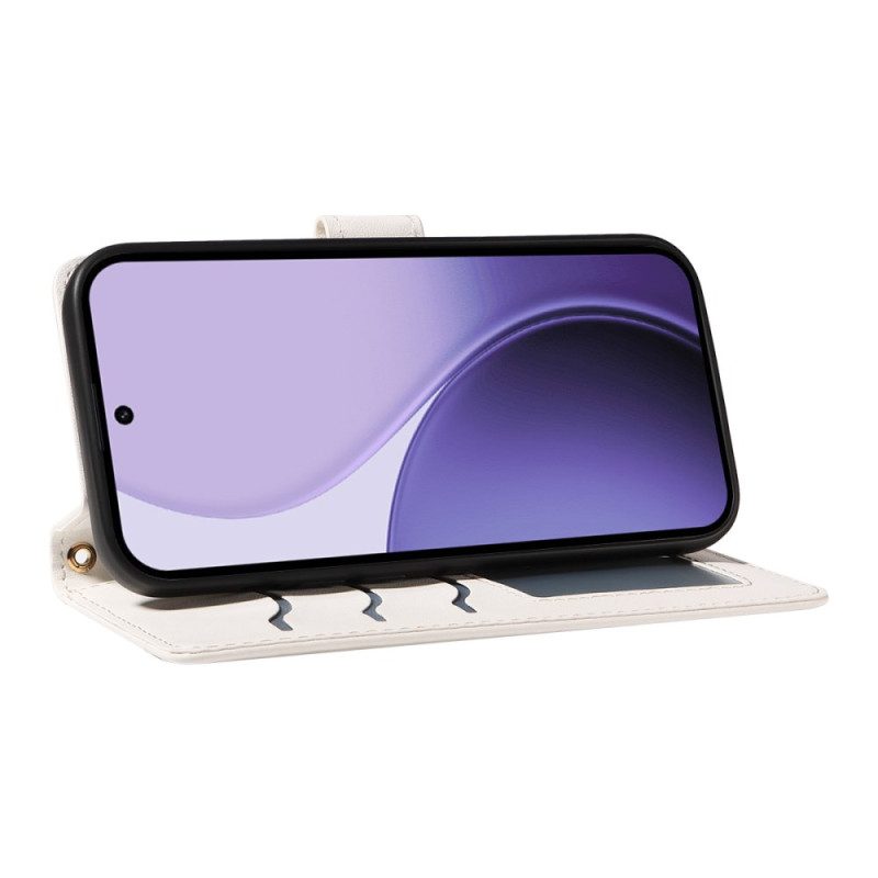 Kotelot Oppo Reno 14f 5g Tikattu Hihnalla Ja Olkahihnalla Suojakuori