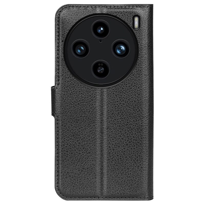 Kotelot Vivo X100 Pro Litsikuvioinen Tekonahka