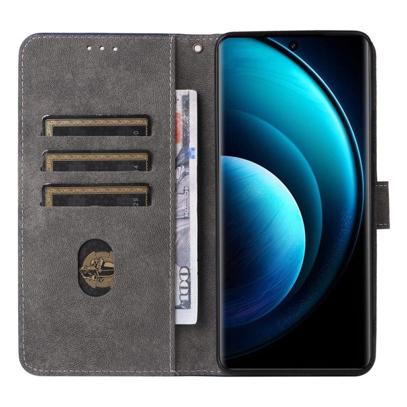 Kotelot Vivo X100 Pro Mokkanahkakuvioinen Ranneke Suojakuori