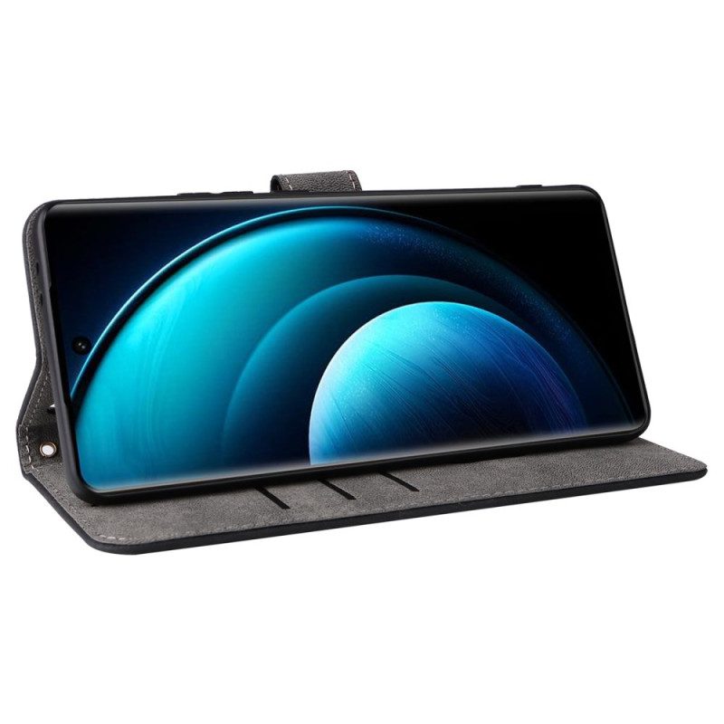 Kotelot Vivo X100 Pro Mokkanahkakuvioinen Ranneke Suojakuori