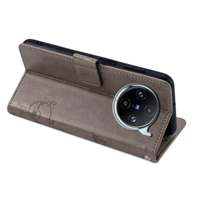 Kotelot Vivo X100 Pro Puhelinkuoret Kukkakuvioinen Hihna