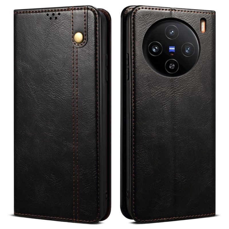 Nahkakotelo Vivo X100 Pro Puhelinkuoret Vahattu Tekonahka