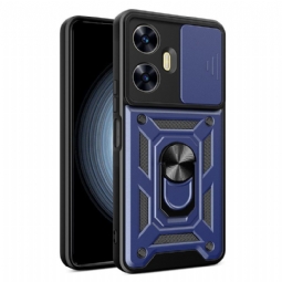 Kuori Realme C55 Sormuspidike Ja Liukuva Linssinsuojus Suojakuori