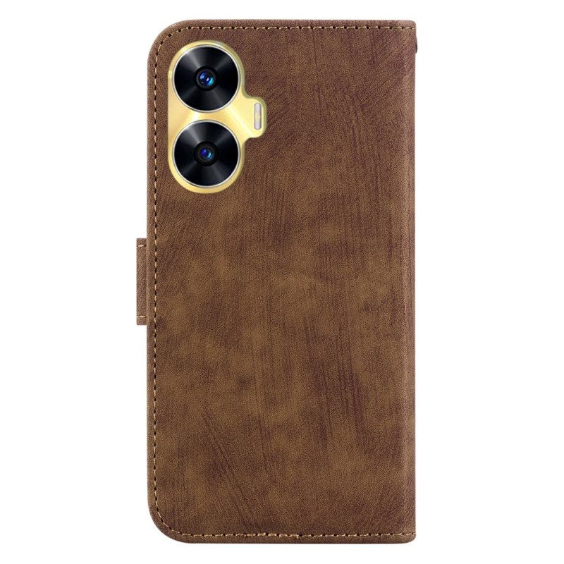 Nahkakotelo Realme C55 Söpö Tiikeri