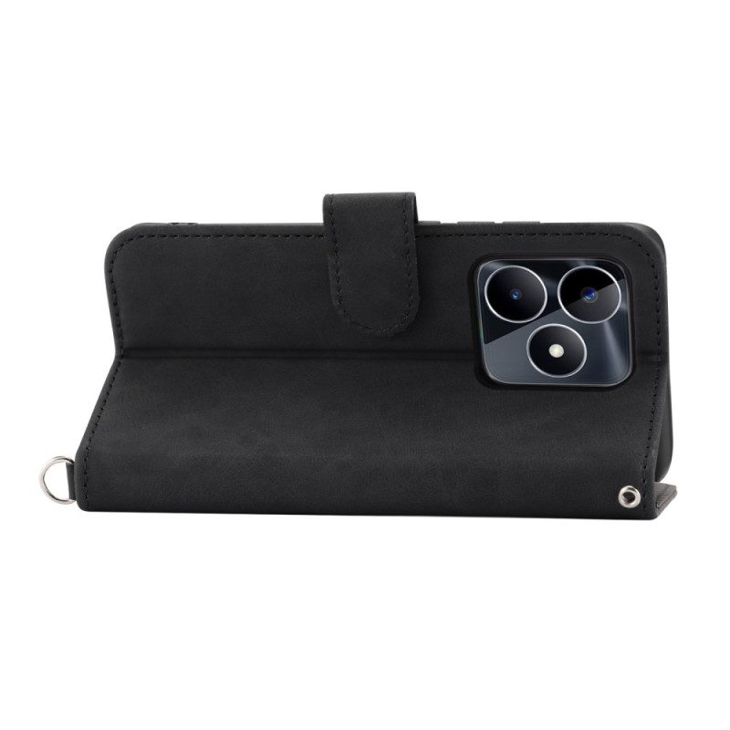 Kotelot Realme C53 Kukkakuvio Hihnalla Ja Olkahihnalla