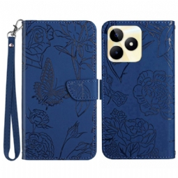 Kotelot Realme C53 Perhoskuvioinen Hihna