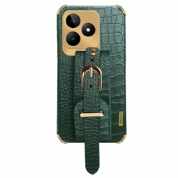 Kuori Realme C53 Krokotiilikuvioinen Rannekkeen Tuki