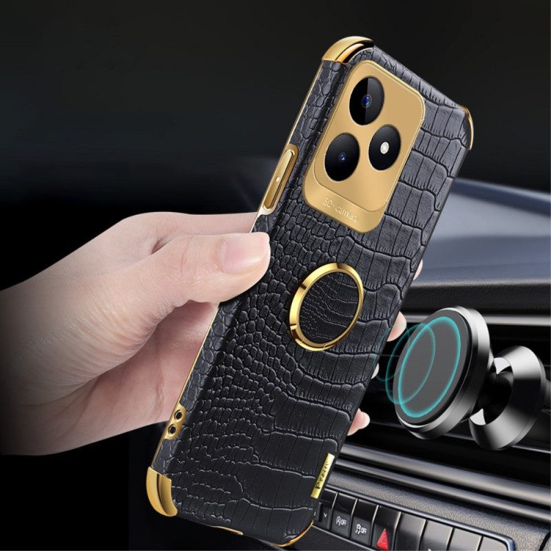Puhelinkuoret Realme C53 Krokotiilikuvioinen Sormuksen Pidike