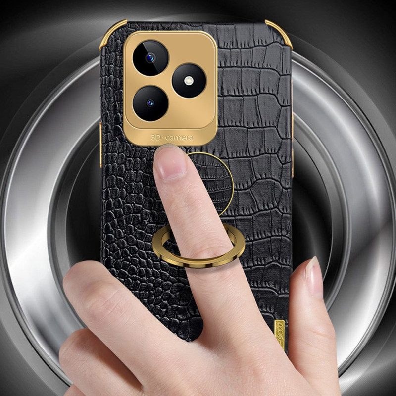 Puhelinkuoret Realme C53 Krokotiilikuvioinen Sormuksen Pidike