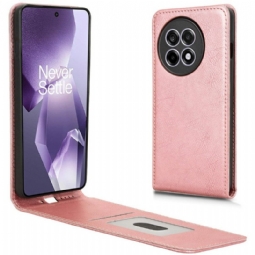 Kotelot Oneplus 13r Keinonahkaa Pystysuoralla Läpällä