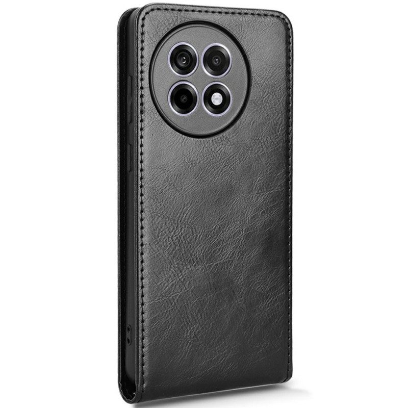 Kotelot Oneplus 13r Keinonahkaa Pystysuoralla Läpällä