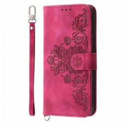 Kotelot Oneplus 13r Mokkanahkainen Pitsikuvio Jossa Hihna Ja Olkahihna Suojakuori