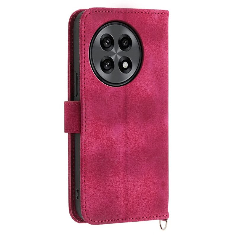 Kotelot Oneplus 13r Mokkanahkainen Pitsikuvio Jossa Hihna Ja Olkahihna Suojakuori