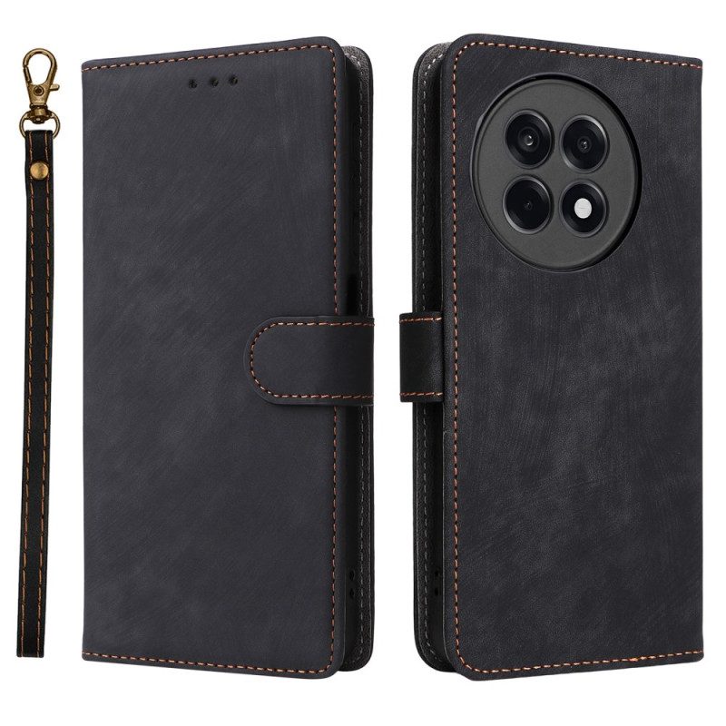 Kuoret Oneplus 13r Rfid-suojattu Nahkakuvio Ja Hihna