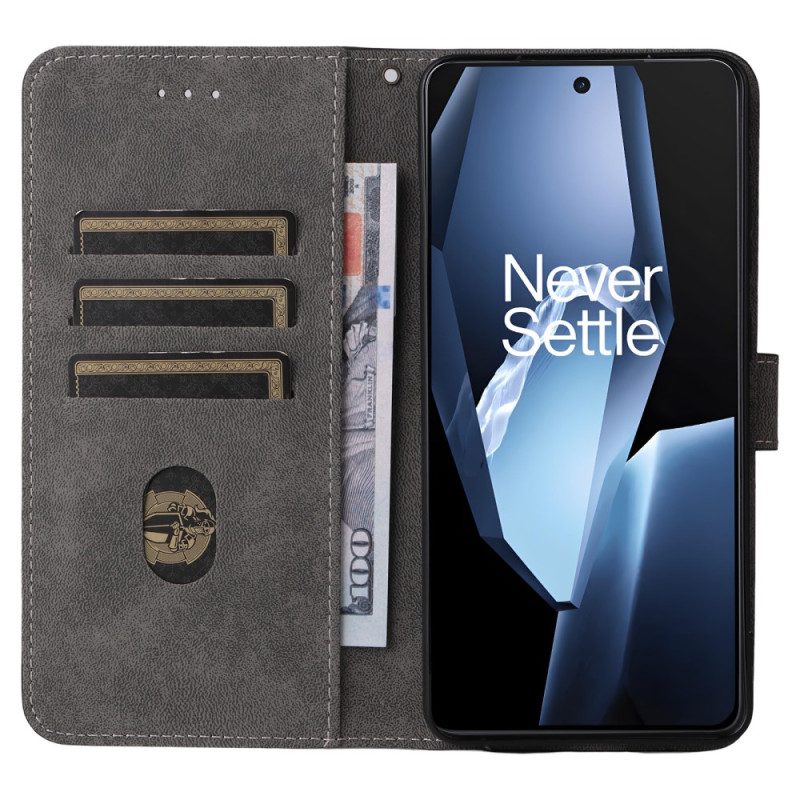 Kuoret Oneplus 13r Rfid-suojattu Nahkakuvio Ja Hihna