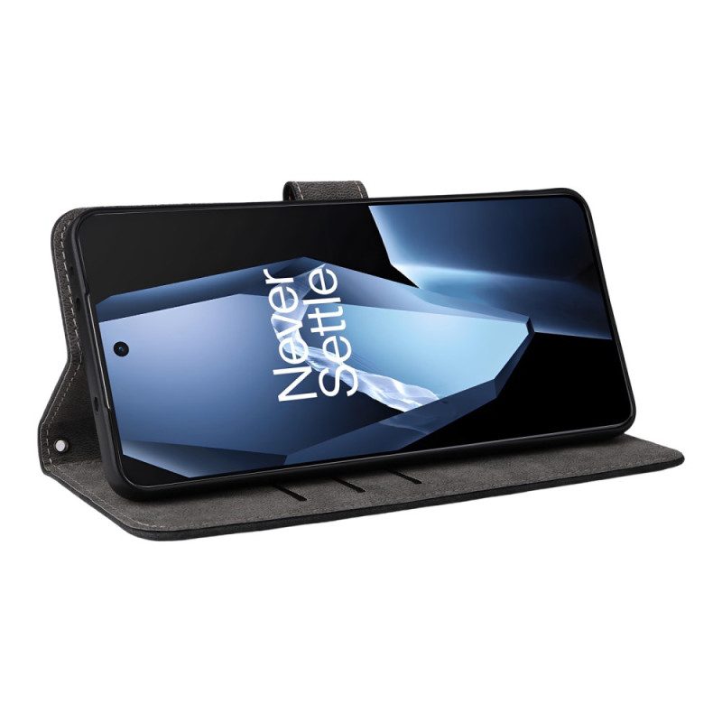 Kuoret Oneplus 13r Rfid-suojattu Nahkakuvio Ja Hihna