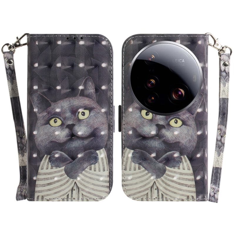 Kotelot Xiaomi 15 Ultra Harmaa Kissa Ja Nauha