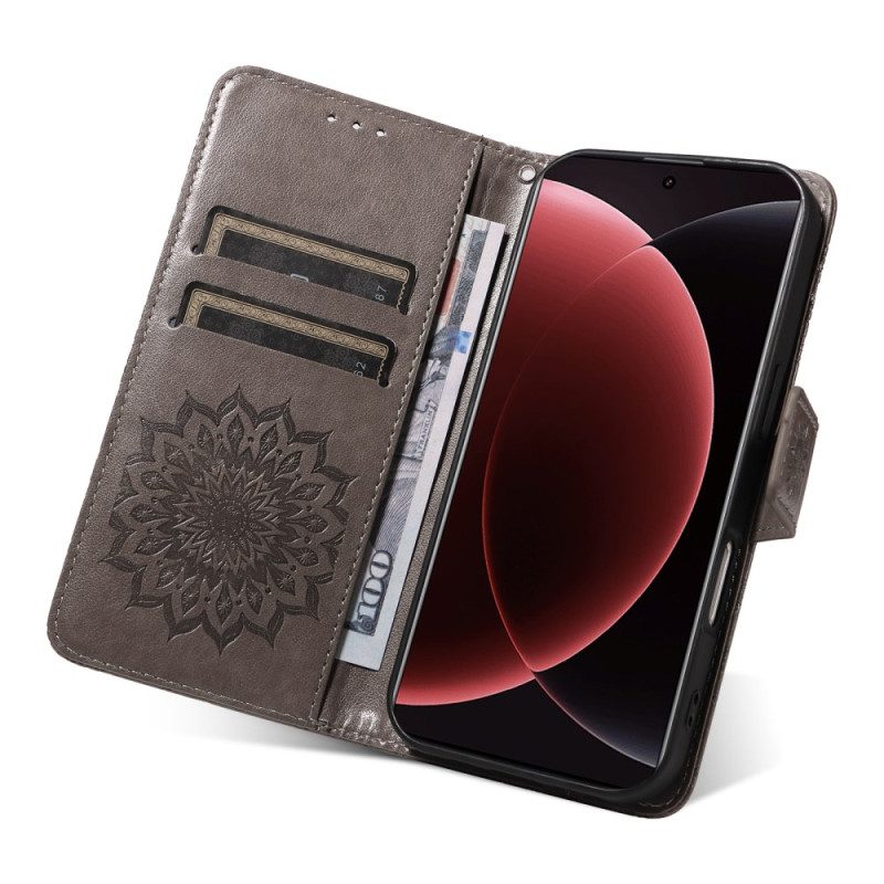 Nahkakotelo Xiaomi 15 Ultra Auringonkukkakuvio